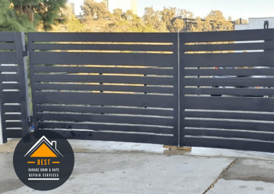 Privacy Metal Entry Gate, Modern Metal Gate. Pedestrian Metal Slat Gate.