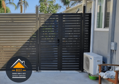 Privacy Metal Entry Gate, Modern Metal Gate. Pedestrian Metal Slat Gate.